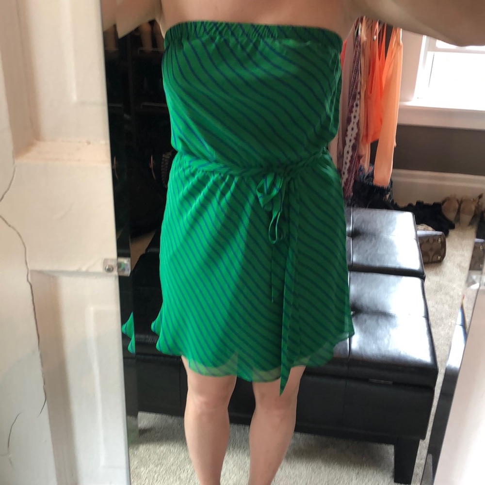 Express Strapless Flowy Mini Dress